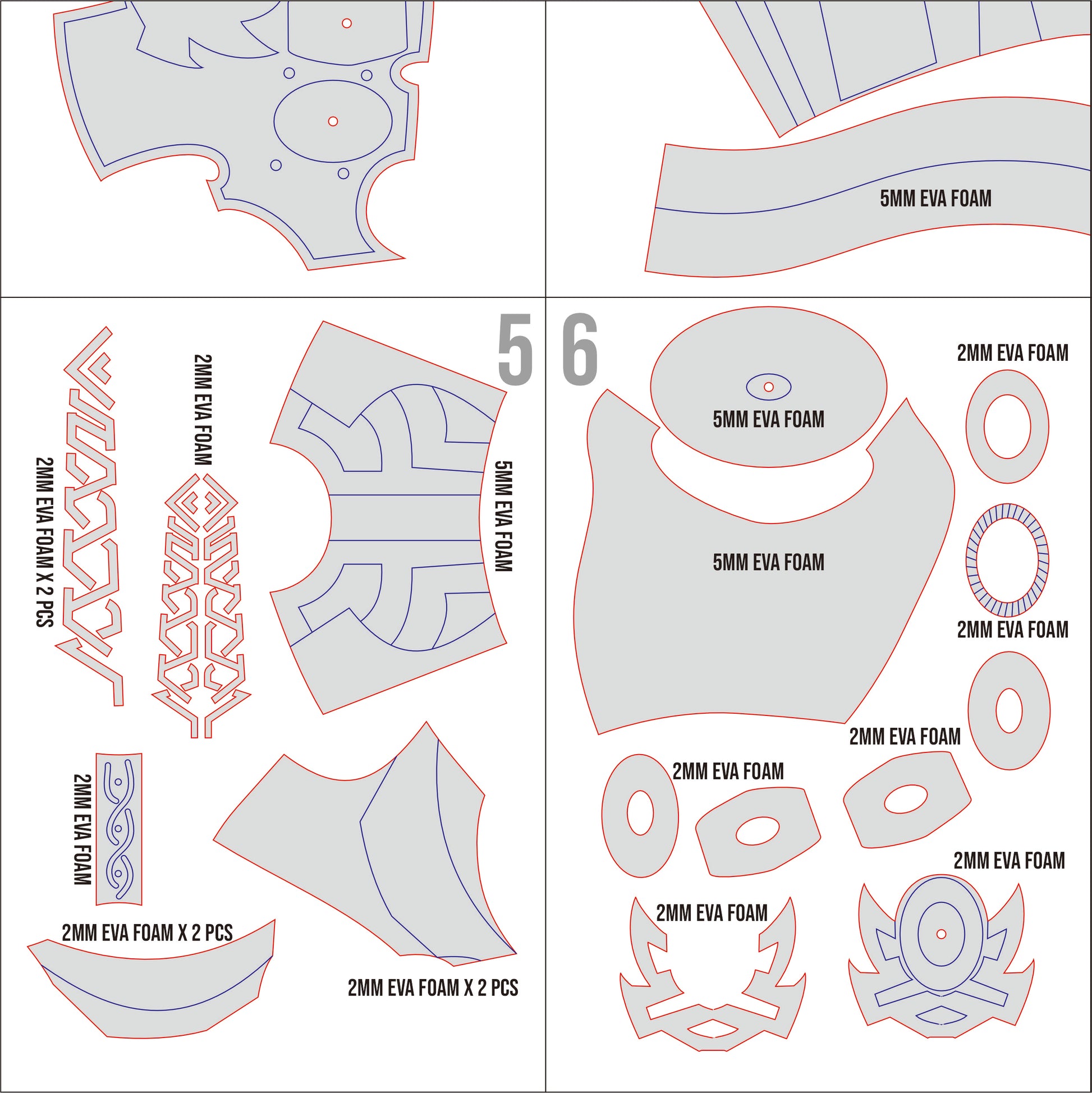 Prop Pattern: Infinity Gauntlet from Avengers: Endgame Cosplay Template Blueprint PDF
