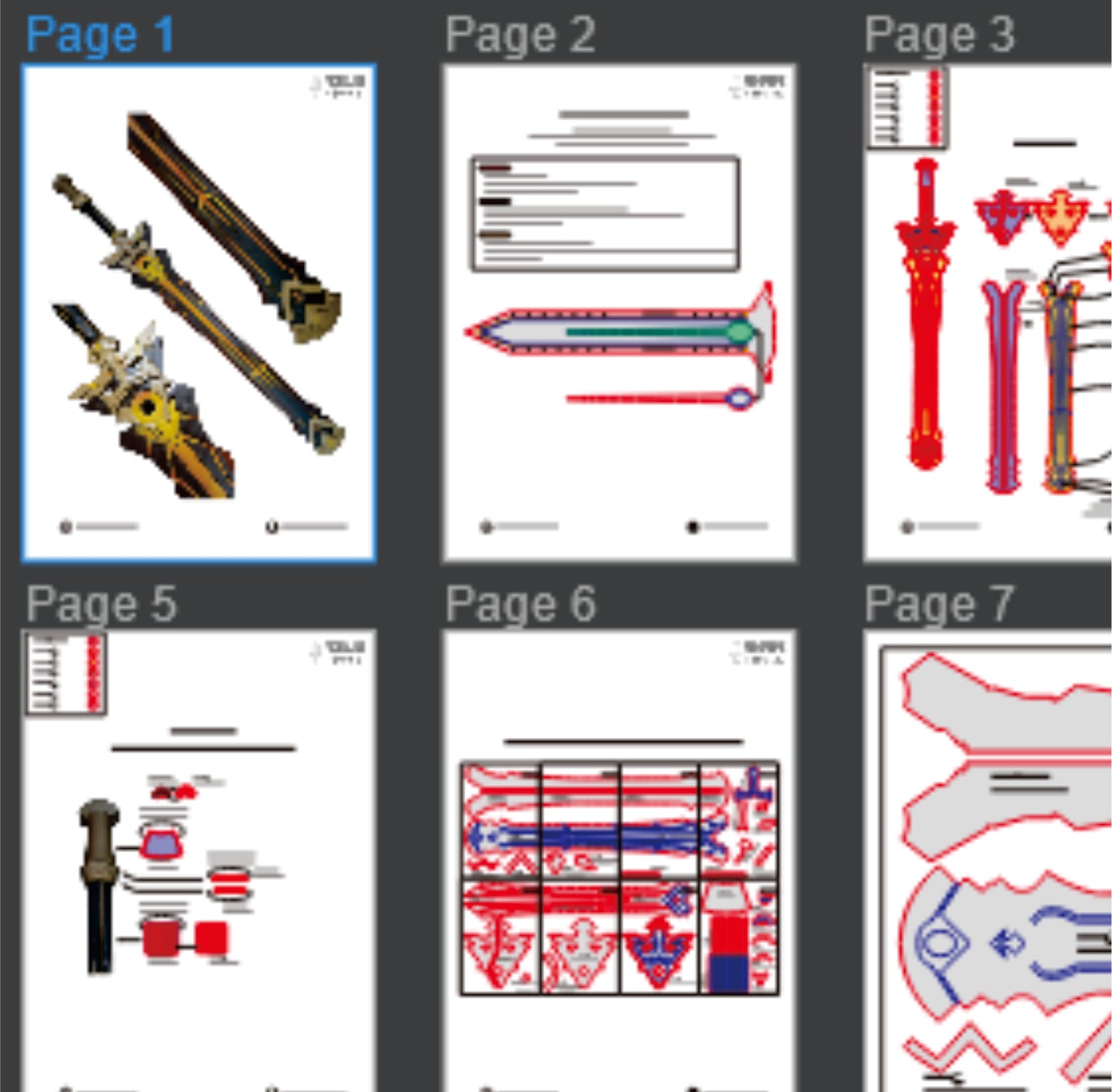 Prop Pattern: Key of Hierophany from Genshin Impact Cosplay Template Blueprint PDF
