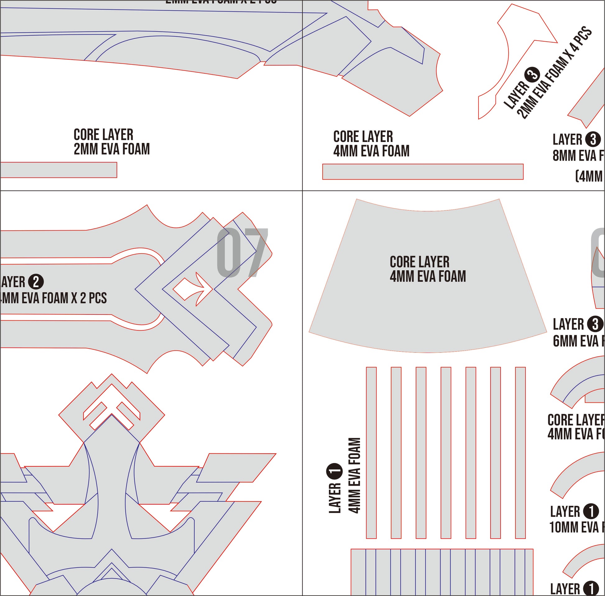 Prop Pattern: Key of Hierophany from Genshin Impact Cosplay Template Blueprint PDF
