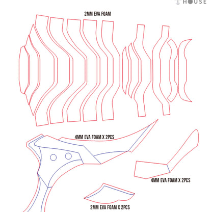Prop Pattern: Knight Slayer Sword from Solo Leveling Cosplay Template Blueprint PDF