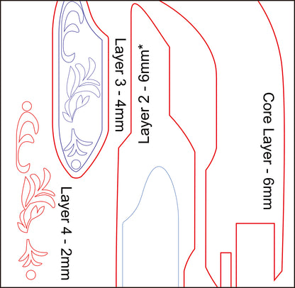 Prop Pattern: Kurumi Tokisaki Flintlock Pistol & Gun from Date A Live Cosplay Template Blueprint PDF