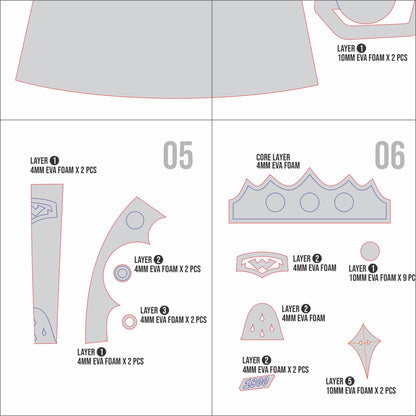 Prop Pattern: Lighter Gauntlet from Zenless Zone Zero Cosplay Template Blueprint PDF
