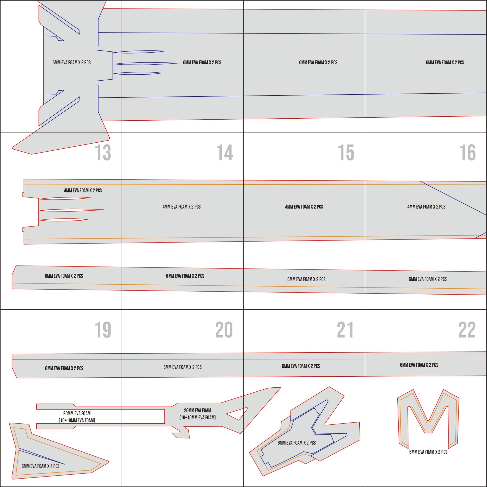 Prop Pattern: Magik's Sword Punkchild from Marvel Rivals Cosplay Template Blueprint PDF
