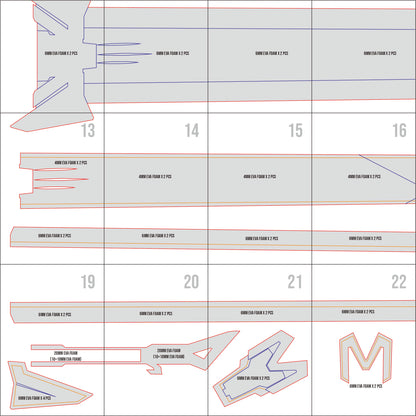 Prop Pattern: Magik's Sword Punkchild from Marvel Rivals Cosplay Template Blueprint PDF
