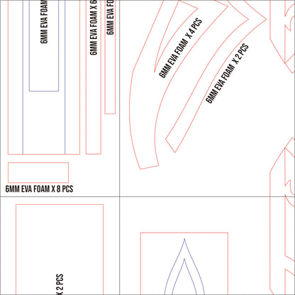 Prop Pattern: Mehrak Kaveh Case from Genshin Impact Cosplay Template Blueprint PDF
