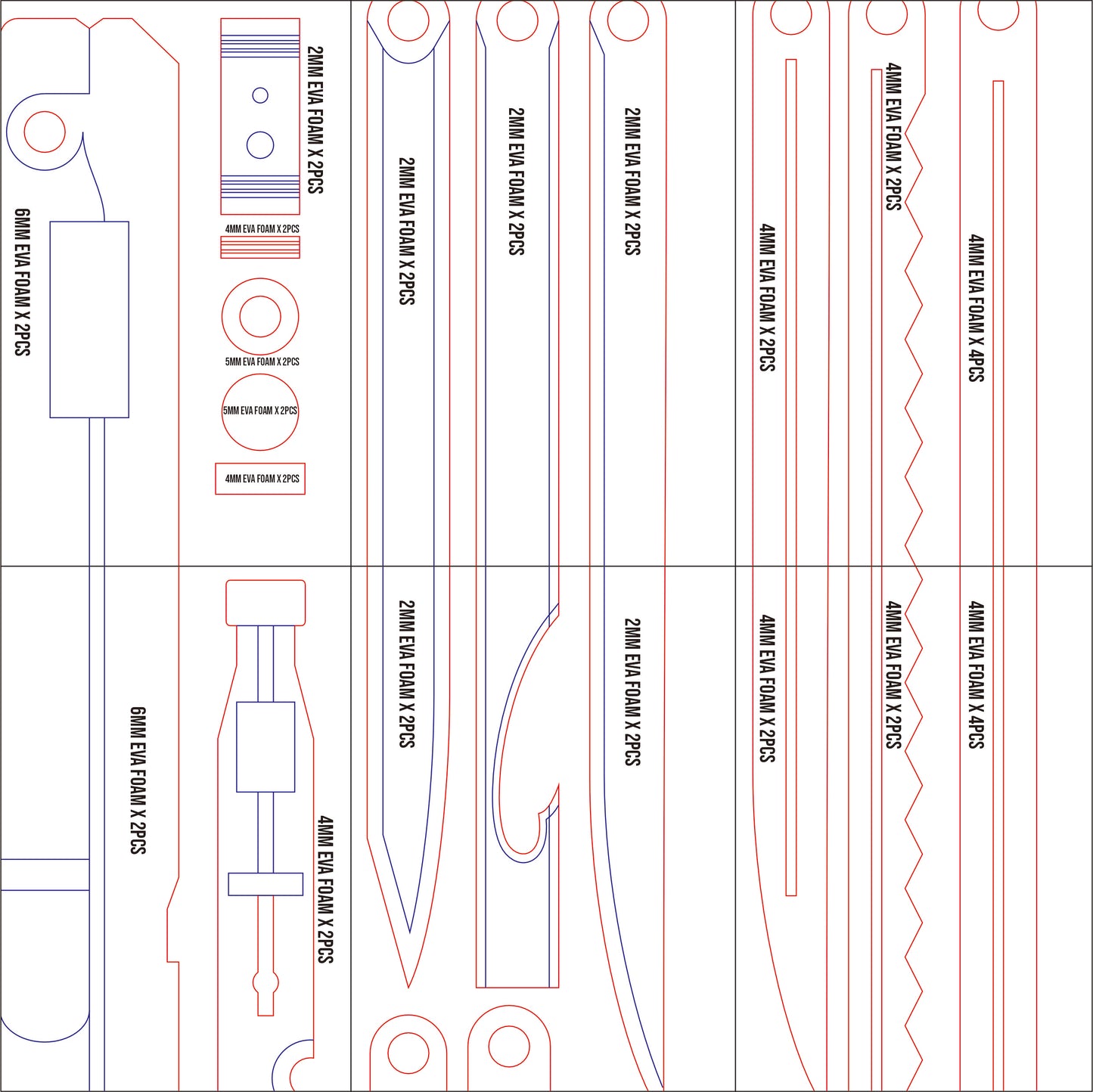Prop Pattern: Nagumo Weapon Knife from Sakamoto Days Cosplay Template Blueprint PDF