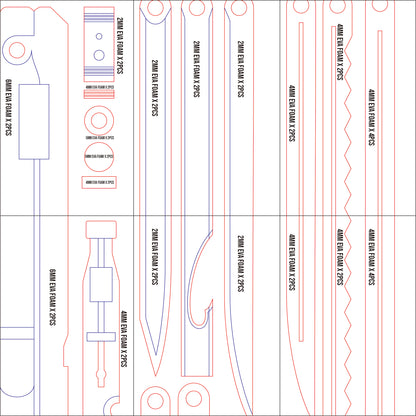 Prop Pattern: Nagumo Weapon Knife from Sakamoto Days Cosplay Template Blueprint PDF