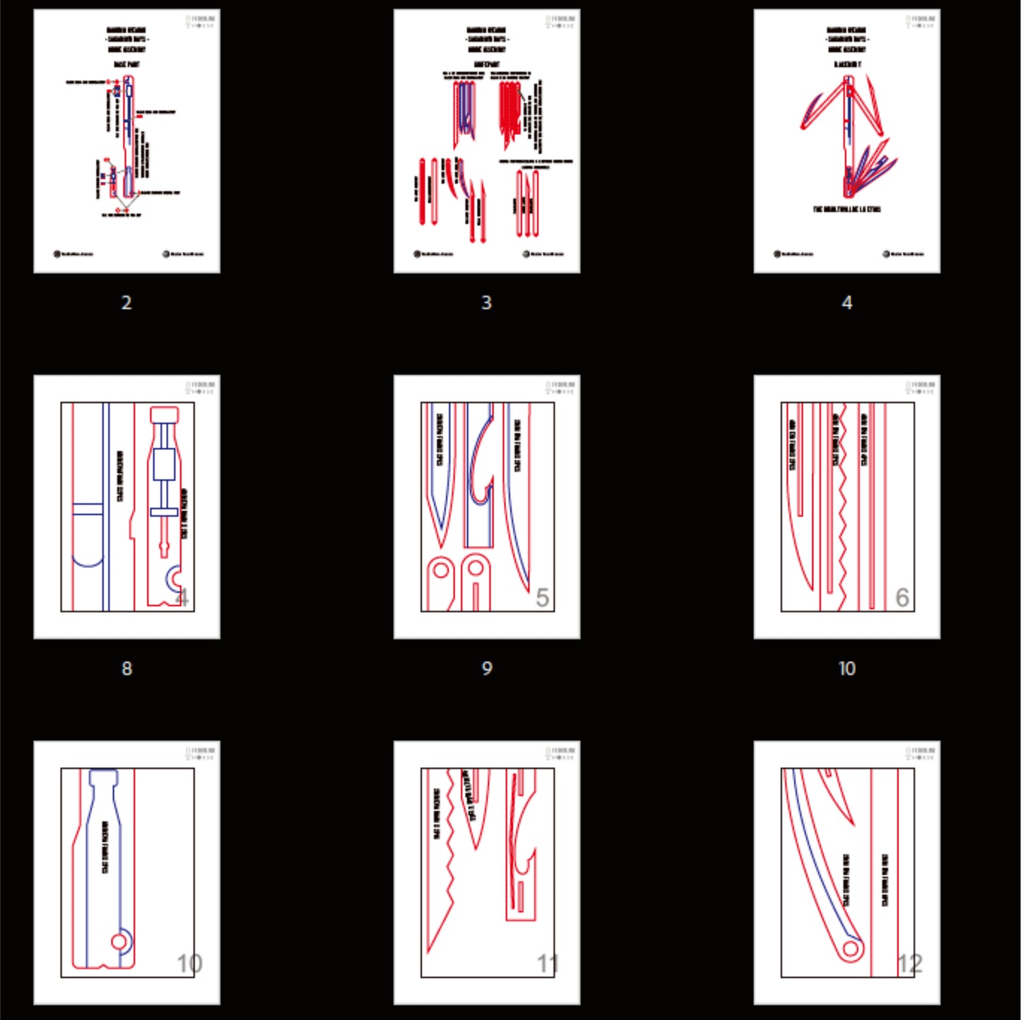 Prop Pattern: Nagumo Weapon Knife from Sakamoto Days Cosplay Template Blueprint PDF