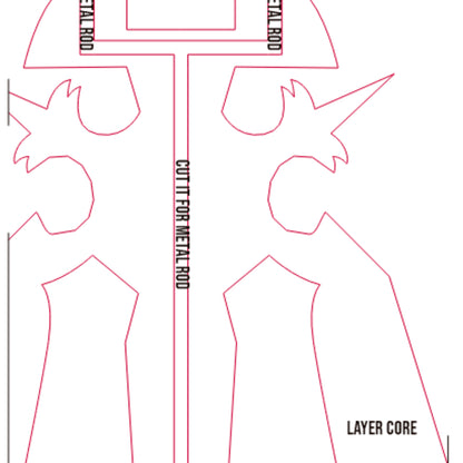 Prop Pattern: Oathkeeper Keyblade from Kingdom Hearts Cosplay Template Blueprint PDF