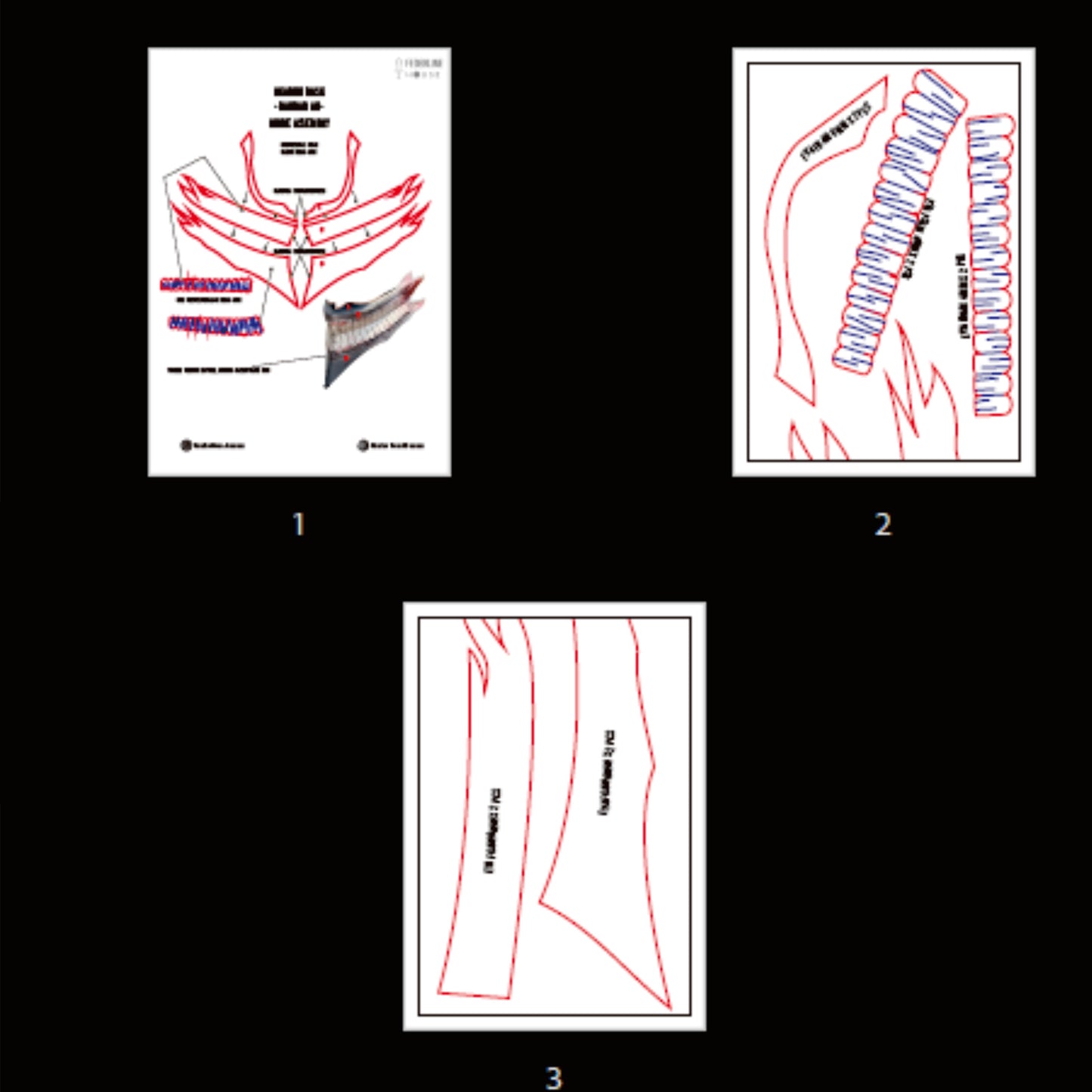 Prop Pattern: Okarun Mask from Dandadan Cosplay Template Blueprint PDF
