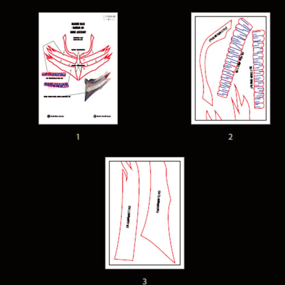 Prop Pattern: Okarun Mask from Dandadan Cosplay Template Blueprint PDF
