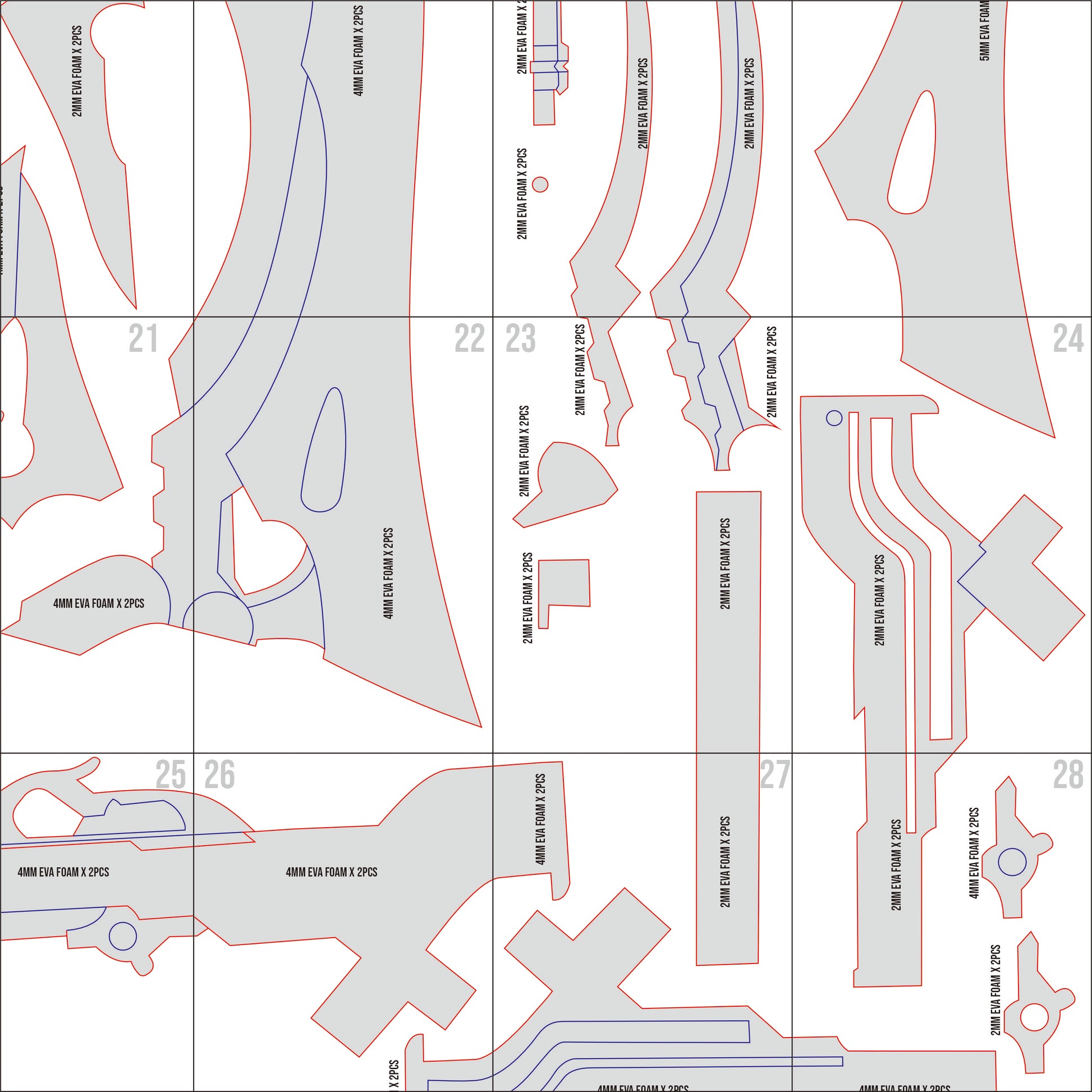 Prop Pattern: Seele Scythe from Honkai Star Rail Cosplay Template Blueprint PDF
