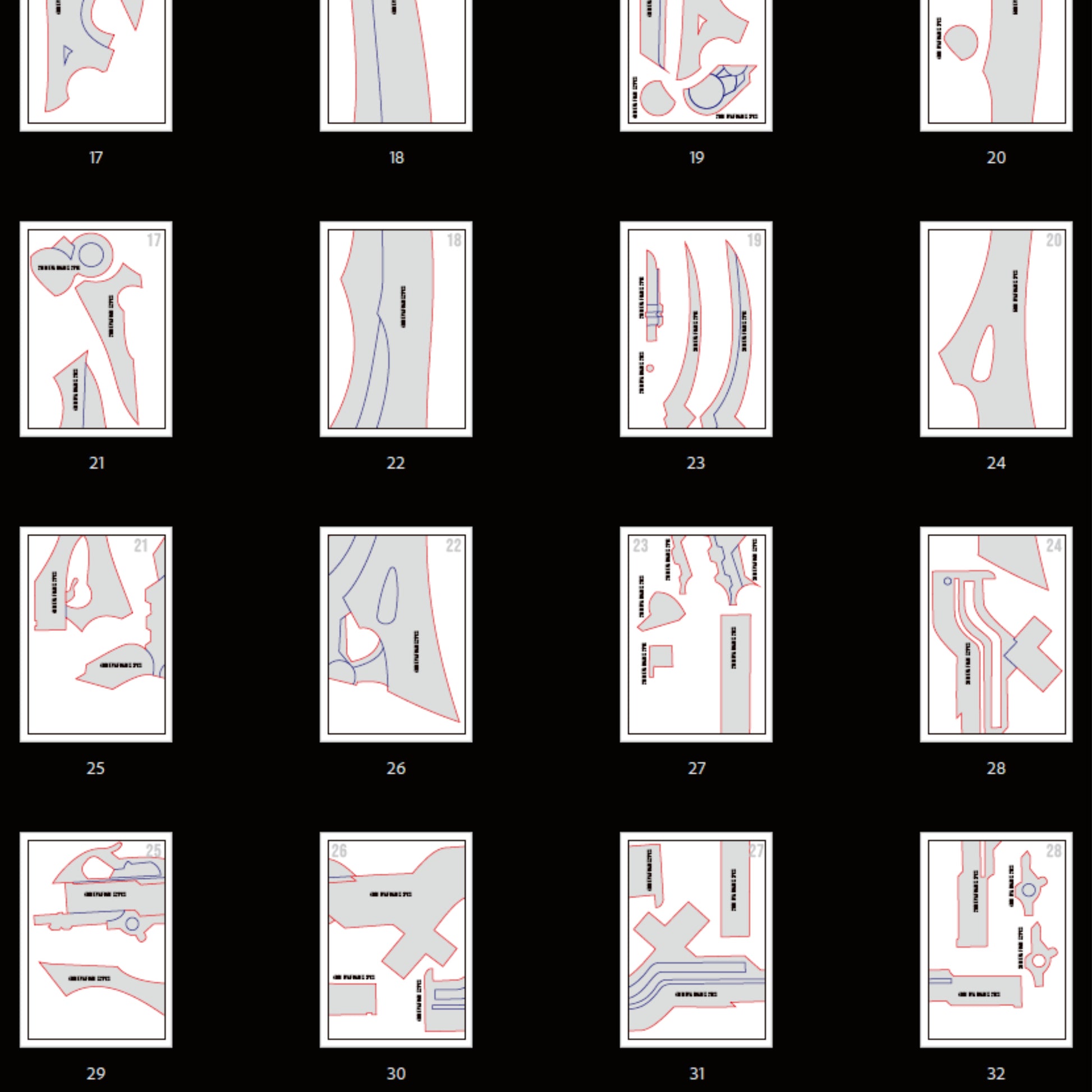 Prop Pattern: Seele Scythe from Honkai Star Rail Cosplay Template Blueprint PDF
