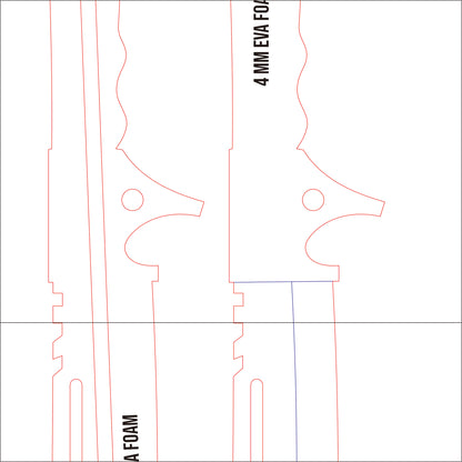 Prop Pattern: Soshiro Hoshina Dual Sword from Kaiju No. 8 Cosplay Template Blueprint PDF