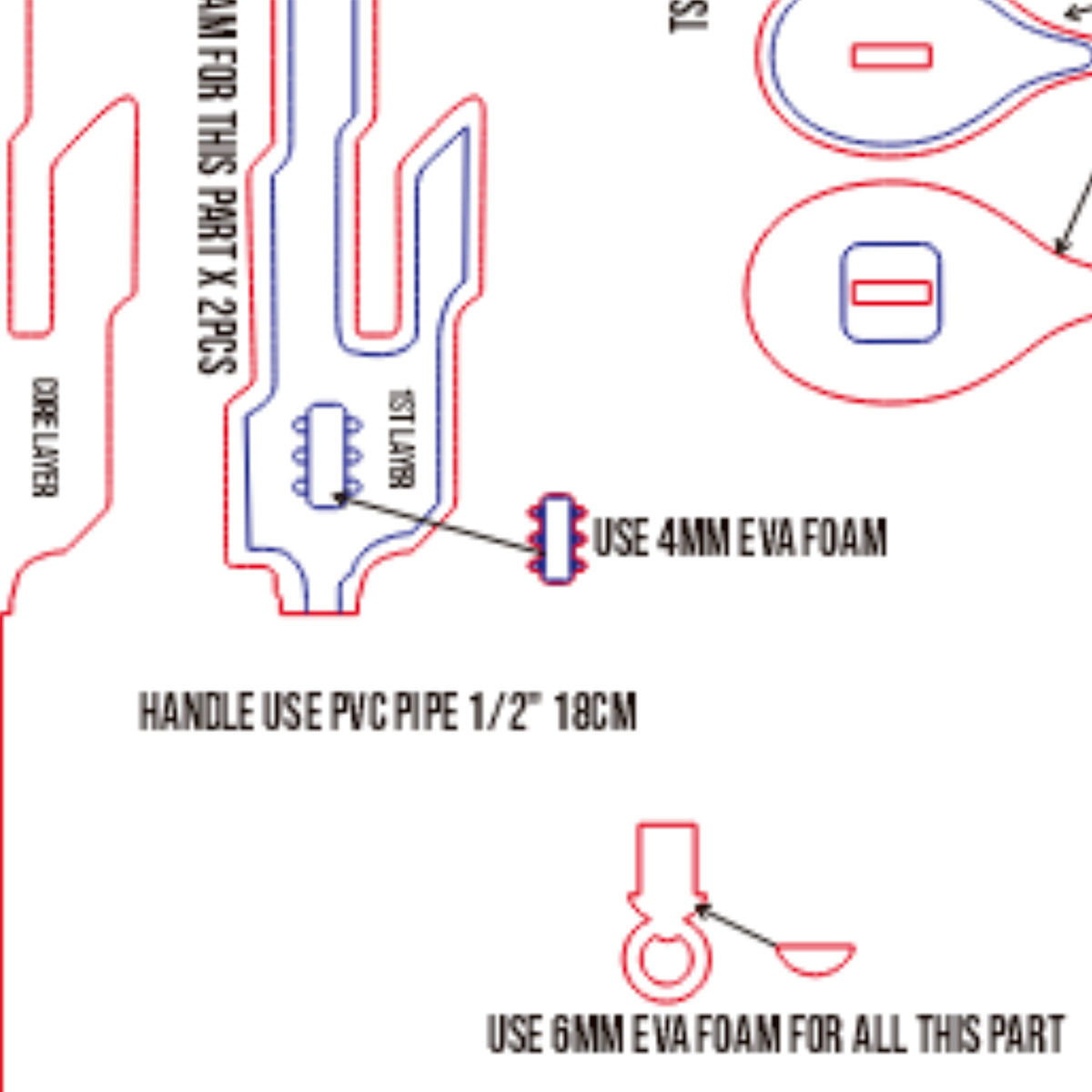 Prop Pattern: Toji Sword from Jujutsu Kaisen Cosplay Template Blueprin ...