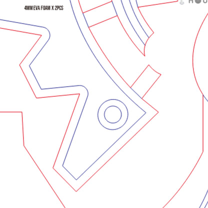 Prop Pattern: Vanitas Void Gear Keyblade from Kingdom Hearts Cosplay Template Blueprint PDF