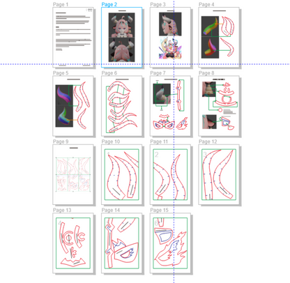 Prop Pattern: Varesa Horn & Accessories from Genshin Impact Cosplay Template Blueprint PDF
