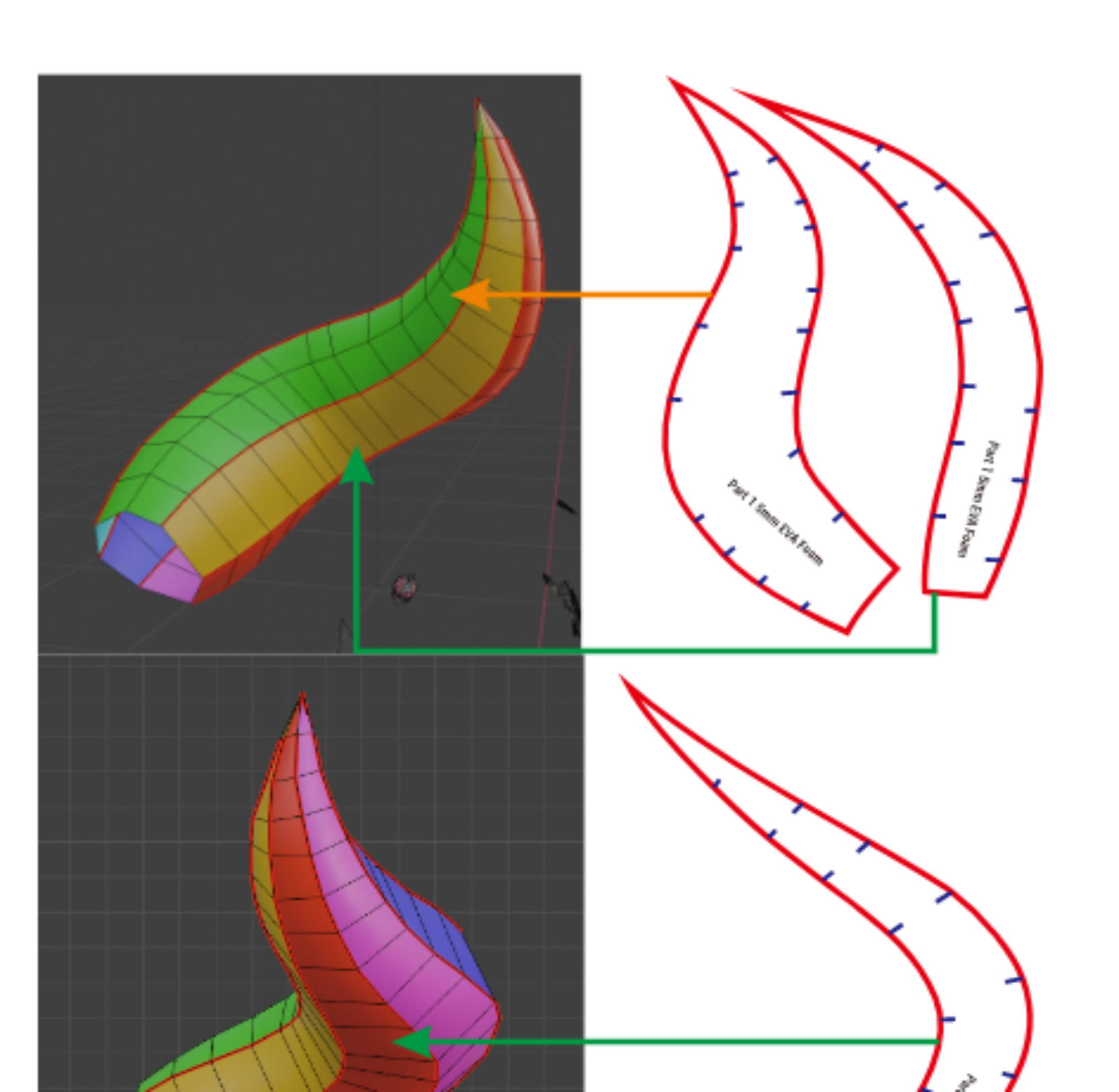Prop Pattern: Varesa Horn & Accessories from Genshin Impact Cosplay Template Blueprint PDF
