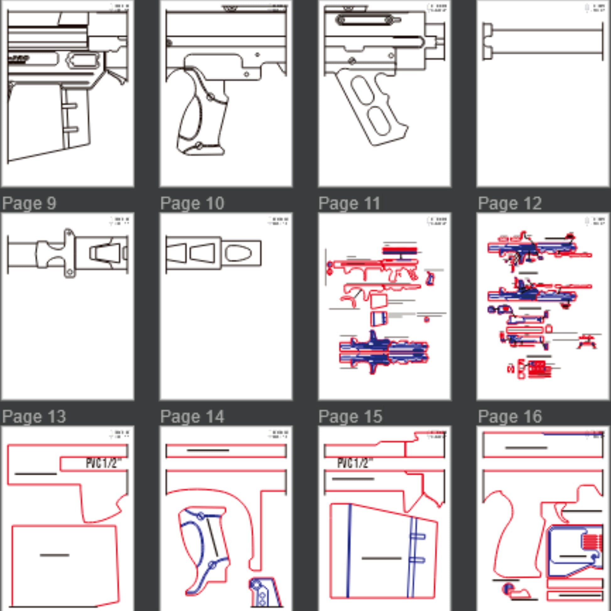 Prop Pattern: Wolfsbane Weapon from NIKKE Goddess of Victory Cosplay Template Blueprint PDF