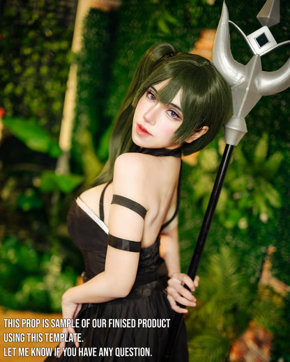 Prop Pattern: Übel Staff from Sousou no Frieren Cosplay Template Blueprint PDF