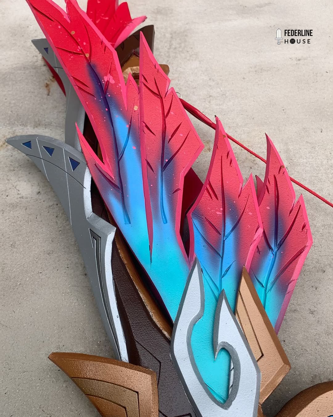 Prop_Template_Chasca_Bow_Astral_Vulture_Crimson_Plume_EVA_Foam_Pattern_for_Genshin_Impact_Cosplay