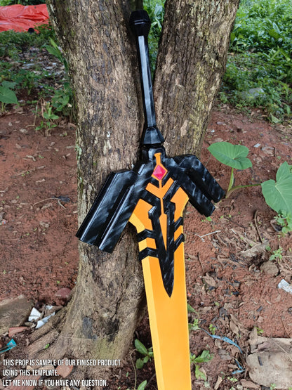 Pattern + Video on Youtube : Magik Sword from Marvel Rivals Cosplay Template Blueprint PDF