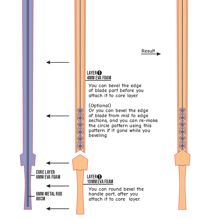 Qifrey Sword Prop Pattern Template – EVA Foam Pattern for Cosplay and DIY Builds Inspired by Witch Hat Atelier