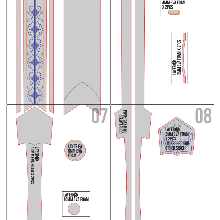 Qifrey Sword Prop Pattern Template – EVA Foam Pattern for Cosplay and DIY Builds Inspired by Witch Hat Atelier