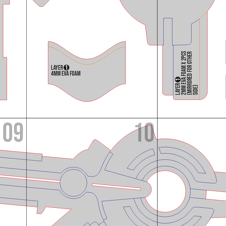 Raising Heart Staff Prop Pattern Template – EVA Foam Pattern for Cosplay and DIY Builds Inspired by Magical Girl Lyrical Nanoha