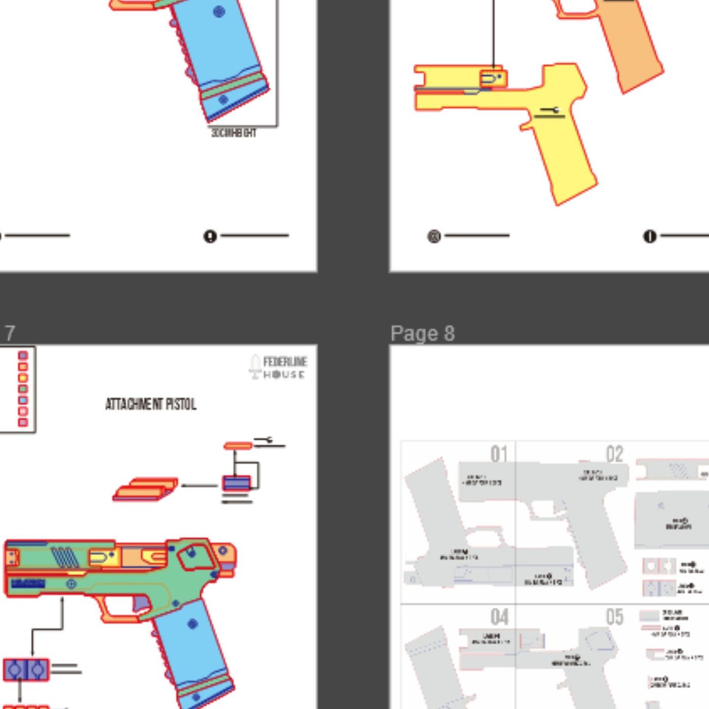 Rebecca Militech M-76e Omaha Pistol Prop Pattern Template – EVA Foam Pattern for Cosplay and DIY Builds Inspired by Cyberpunk 2077