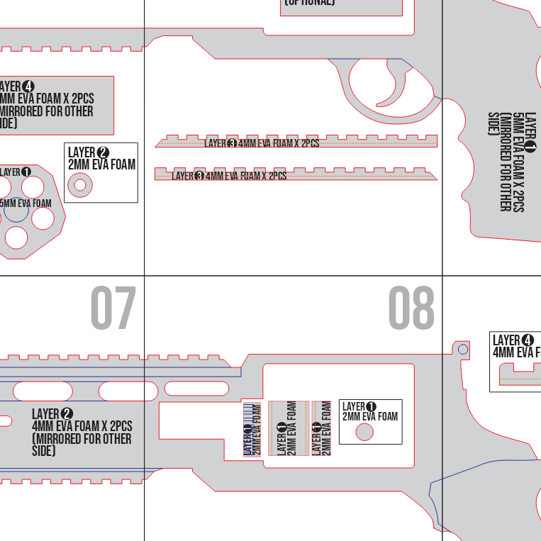 Requiem Pistol Prop Pattern Template – EVA Foam Pattern for Cosplay and DIY Builds Inspired by Resident Evil Requiem