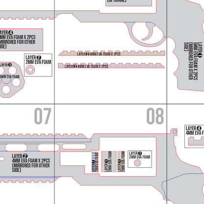 Requiem Pistol Prop Pattern Template – EVA Foam Pattern for Cosplay and DIY Builds Inspired by Resident Evil Requiem