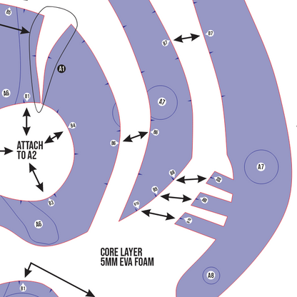 Riyo Echo Mask & Full Face Mask Prop Pattern Template – EVA Foam Pattern for Cosplay and DIY Builds Inspired by Gachiakuta Anime