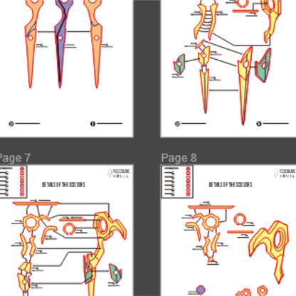 Riyo’s Reaper Scissors Prop Pattern Template – EVA Foam Pattern for Cosplay & DIY Builds Inspired by Gachiakuta