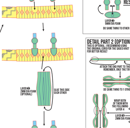 Sacred Sword Prop Pattern Template – EVA Foam Pattern for Cosplay & DIY Builds Inspired by Silent Hill F
