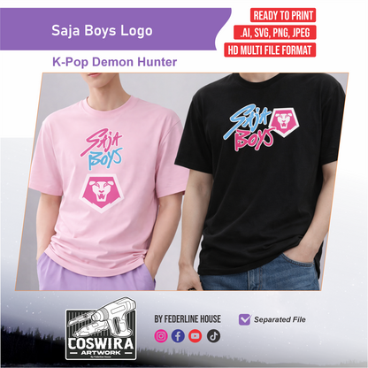 Saja Boys Logo T-Shirt Design – Ready to Print Graphic Inspired by K-Pop Demon Hunter