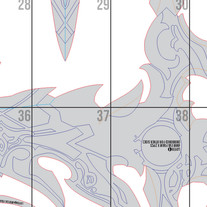 Sanguine Gaze Union Prop Pattern Template – EVA Foam Cosplay PDF Inspired by Honkai Impact 3rd