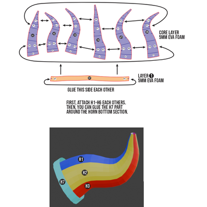 Senshi Helmet Prop Pattern Template – EVA Foam Pattern for Cosplay & DIY Builds Inspired by Senshi from Dungeon Meshi