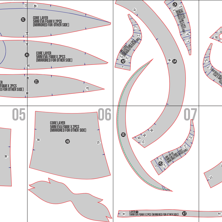 Senshi Helmet Prop Pattern Template – EVA Foam Pattern for Cosplay & DIY Builds Inspired by Senshi from Dungeon Meshi