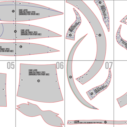 Senshi Helmet Prop Pattern Template – EVA Foam Pattern for Cosplay & DIY Builds Inspired by Senshi from Dungeon Meshi