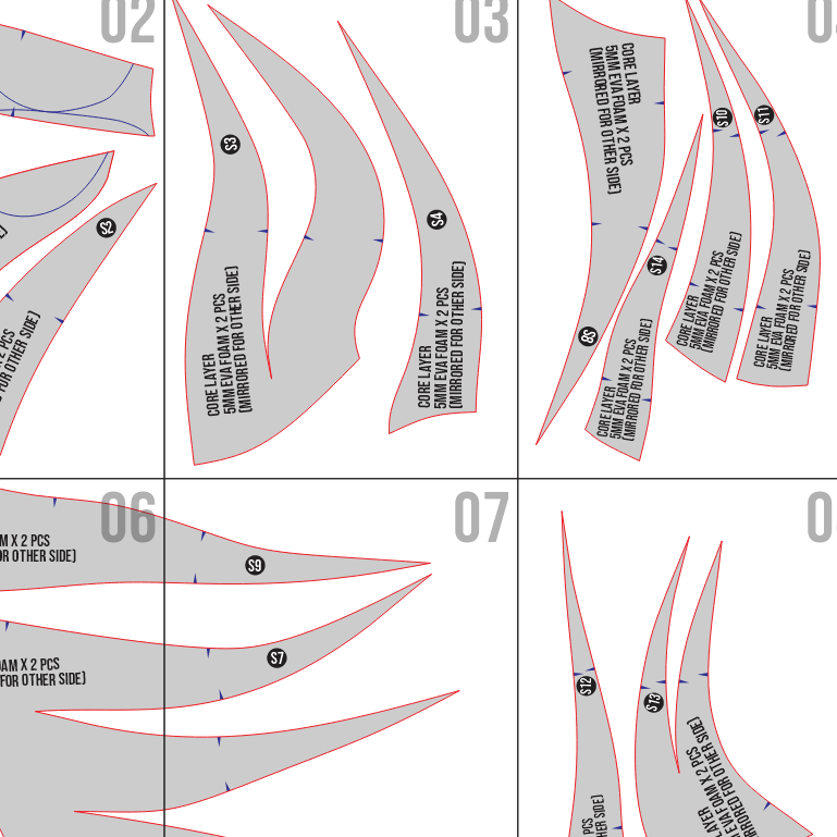 Shadow Wig Base Prop Pattern Template – EVA Foam Pattern for Cosplay and DIY Builds Inspired by Sonic Universe