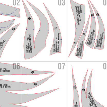 Shadow Wig Base Prop Pattern Template – EVA Foam Pattern for Cosplay and DIY Builds Inspired by Sonic Universe
