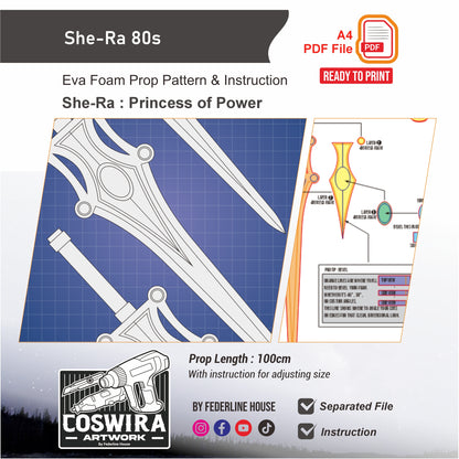 She-Ra 80s Tiara Prop Pattern Template – EVA Foam Pattern for Cosplay and DIY Builds Inspired by She-Ra: Princess of Power
