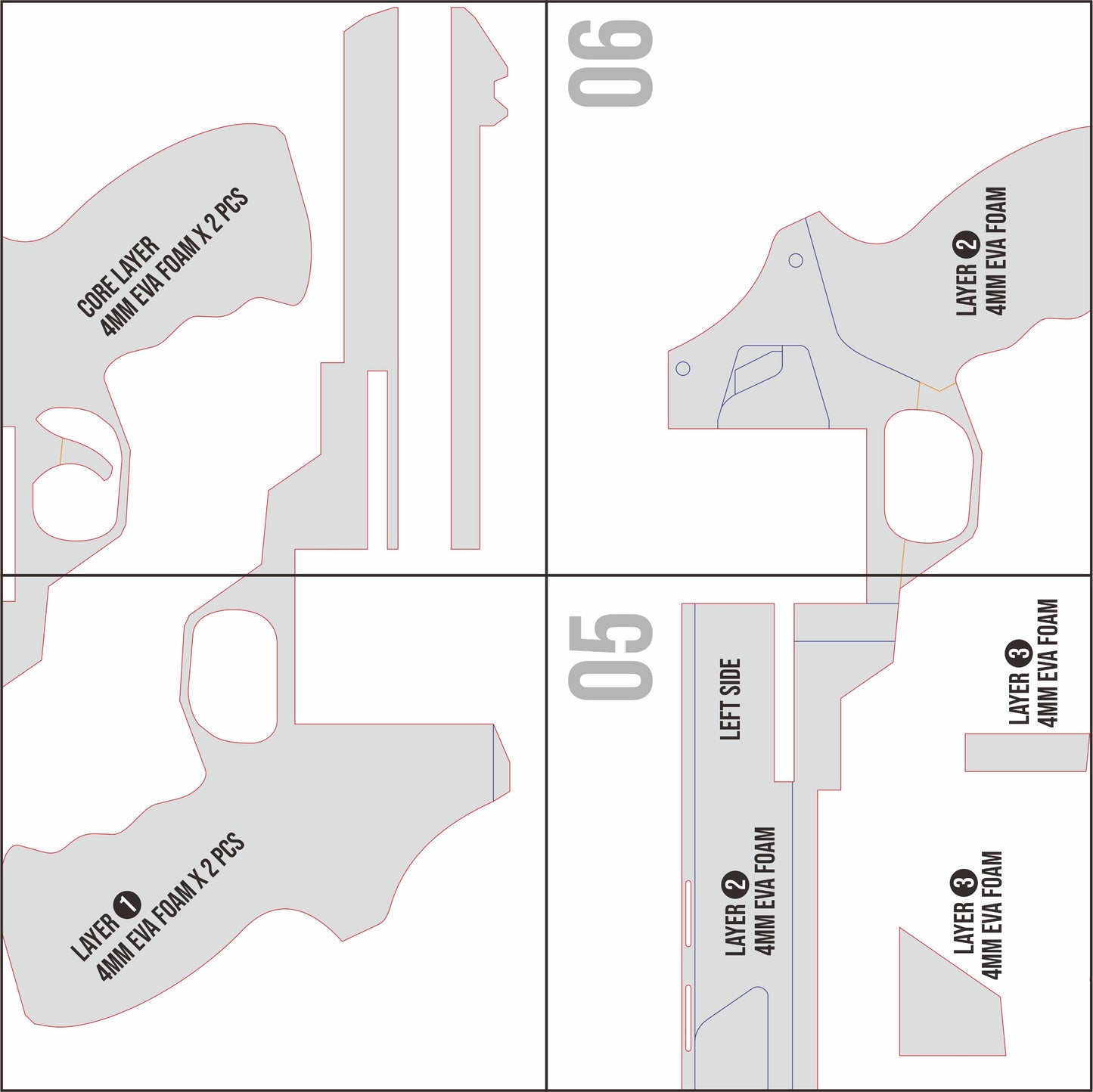 Sheriff Default Skin Gun Prop Pattern Template – EVA Foam Pattern for Cosplay and DIY Builds Inspired by Valorant Game