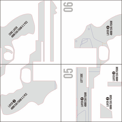Sheriff Default Skin Gun Prop Pattern Template – EVA Foam Pattern for Cosplay and DIY Builds Inspired by Valorant Game