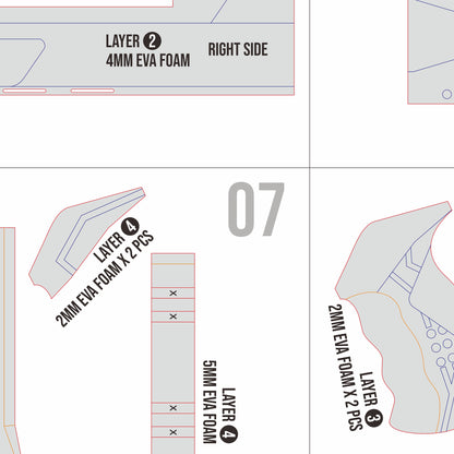 Sheriff Mythmaker Gun Prop Pattern Template – EVA Foam Pattern for Cosplay and DIY Builds Inspired by Valorant