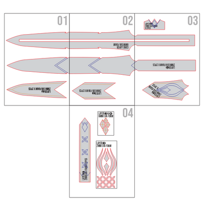 Shinobu Kuki Dagger Prop Pattern Template – EVA Foam Pattern for Cosplay & DIY Builds Inspired by Genshin Impact