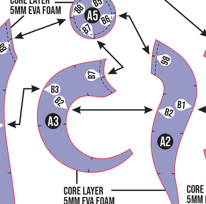 Short Ram Horn Prop Pattern Template – EVA Foam Pattern for Cosplay and DIY Builds Inspired by Fantasy Creature Style