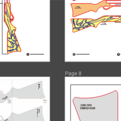 Shotgun M590 Prop Pattern Template – EVA Foam Pattern for Cosplay and DIY Builds Inspired by Free Fire
