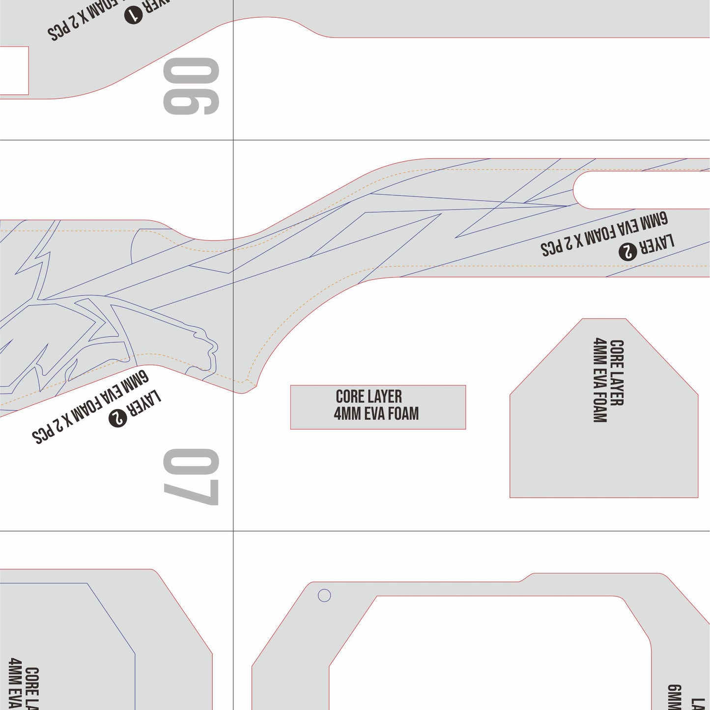 Shotgun M590 Prop Pattern Template – EVA Foam Pattern for Cosplay and DIY Builds Inspired by Free Fire